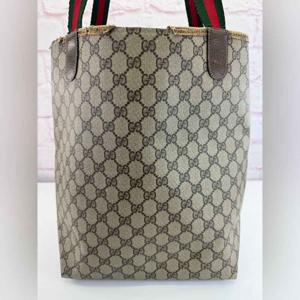 Gucci Vintage Web Sherry Line Beige Monogram Tote - Picture 6 of 15
